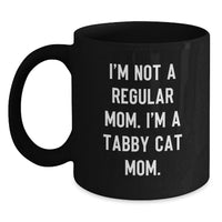 Load image into Gallery viewer, Funny Tabby Cat Mom Gifts for Graduation Black Coffee Mug from Family to Friends - Main