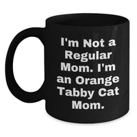 Load image into Gallery viewer, Orange Tabby Cat Mom Funny Graduation Gift, Gifts from Friends for Orange Tabby Cat Enthusiasts, 11oz Black Coffee Mug - Main