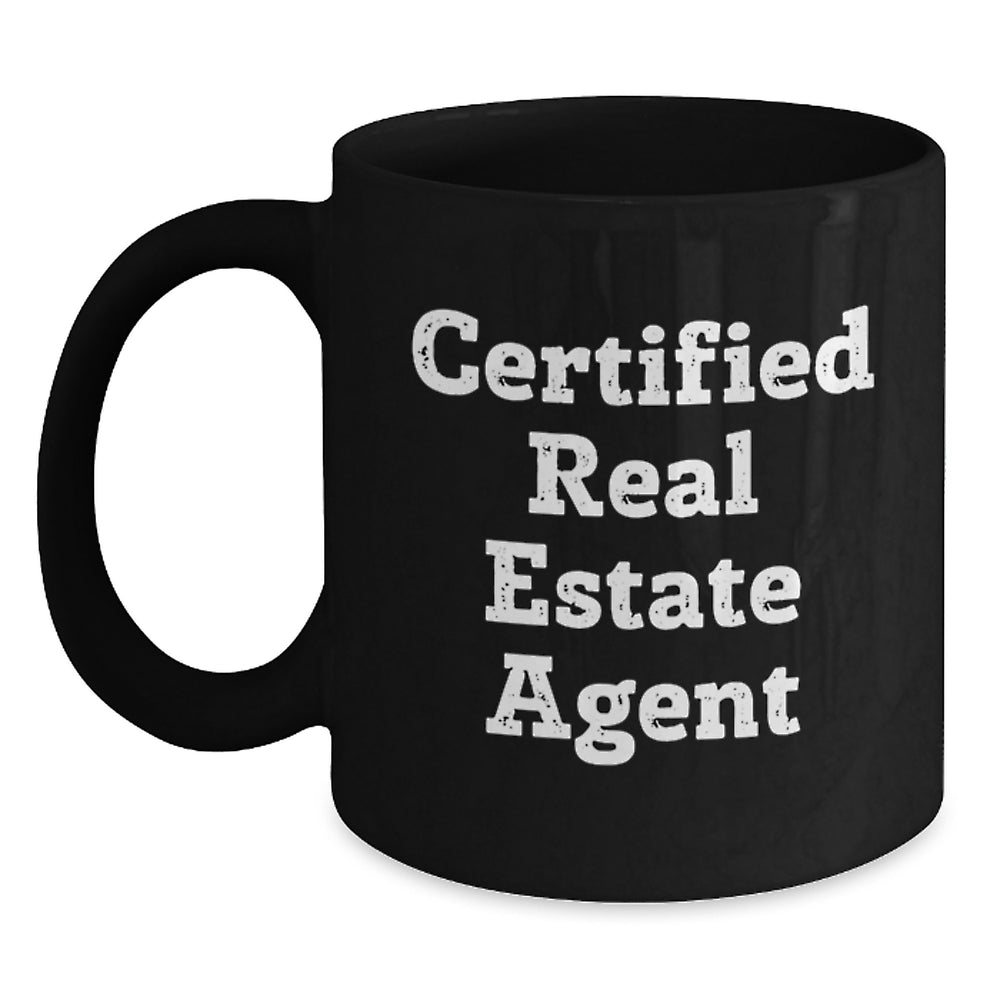 Funny Real Estate Agent Gifts from Friends, Unique Graduation Gifts for Real Estate Agent, Black Coffee Mug - Main