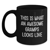 Load image into Gallery viewer, Funny Gramps Gifts for Men - Birthday Unique Gifts from Family - This Is What An Awesome Gramps Looks Like Black Coffee Mug - Main