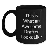 Load image into Gallery viewer, Drafter Gifts for Men Funny Black Coffee Mugs, &#39;This Is What An Awesome Drafter Looks Like&#39; Inspirational Graduation Unique Gifts from Family Friends - Main
