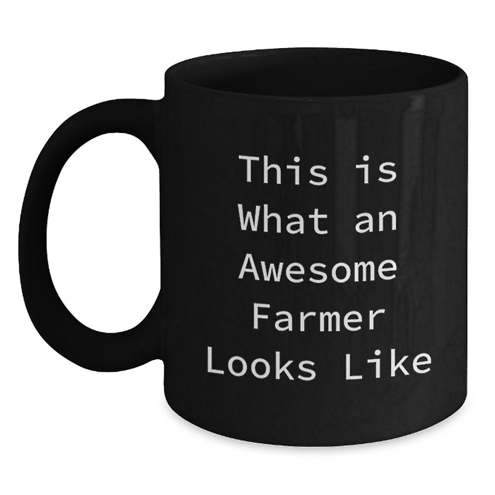 Funny Gifts for Farmers - This Is What An Awesome Farmer Looks Like Black Coffee Mug Gifts from Friends to Farmer, Graduation Unique Gifts - Main
