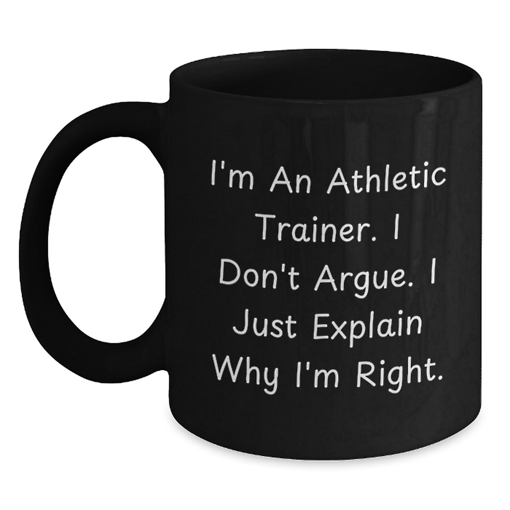 Funny Athletic Trainer Gifts from Friends for Men, Unique Black Coffee Mug with Inspirational Quote for Christmas - Main