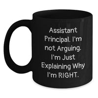 Load image into Gallery viewer, Funny Assistant Principal Gifts for Men Birthday Unique Coffee Mugs - Gifts from Men to Assistant Principals - 11oz or 15oz Black Ceramic Mug - Main