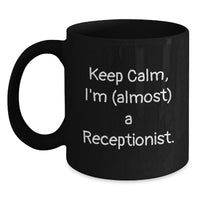Load image into Gallery viewer, Receptionist Keepsake Black Coffee Mug for Him Graduation Gift - Main