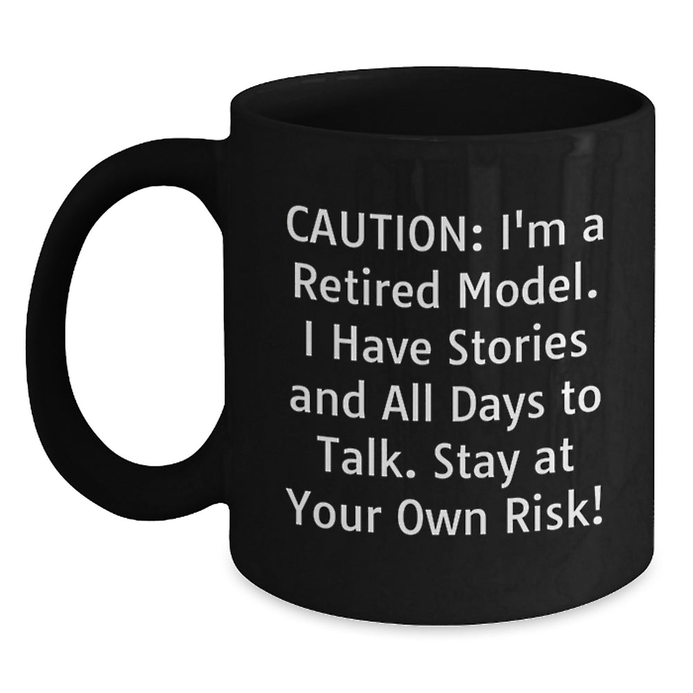 Funny Model Gifts, Black Coffee Mugs for Model Lovers, Retired Model Humor Mug, Perfect Christmas Unique Gifts from Friends to Model Enthusiasts, Model Appreciation Mug for Women and Men - Main