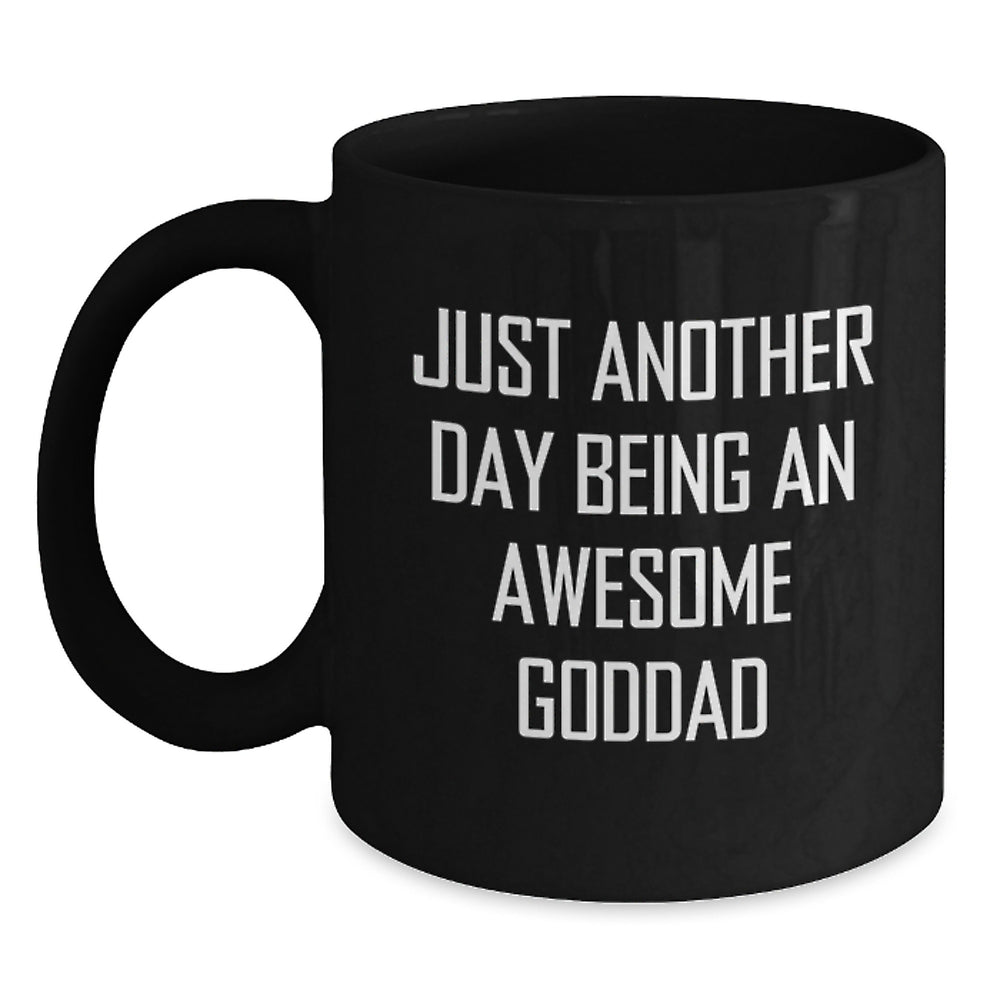 Funny Goddad Gifts for Him, Black Coffee Mug, Perfect Christmas Unique Gifts from Men to Awesome Dads - Main