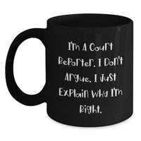 Load image into Gallery viewer, Funny Court Reporter Gifts for Christmas - Court Reporter Ironic Black Coffee Mug from Friends - Main
