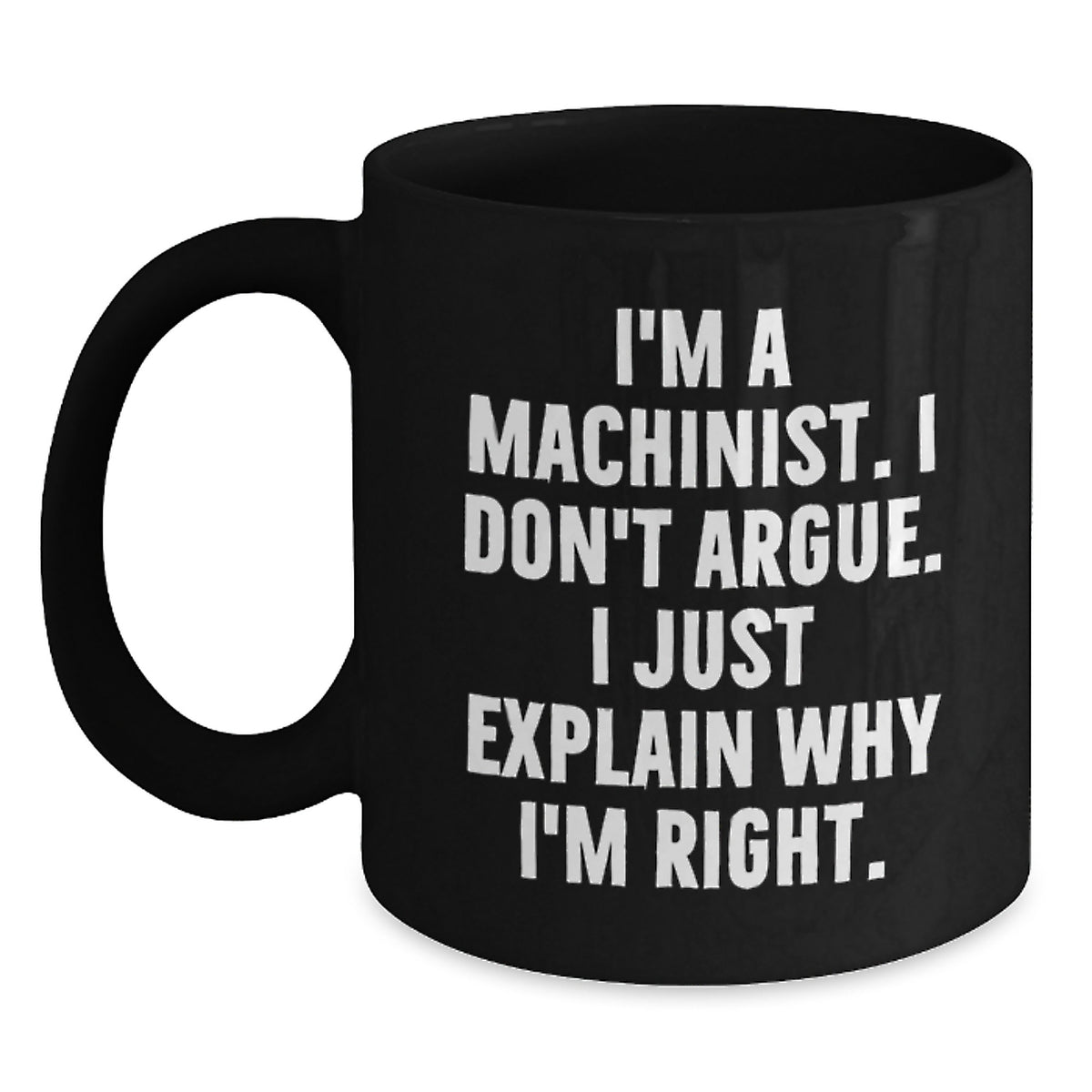 Funny Machinist Gifts for Him from Friends, Unique Black Coffee Mugs with Inspirational Quote, Perfect for Christmas Unique Gifts - Main