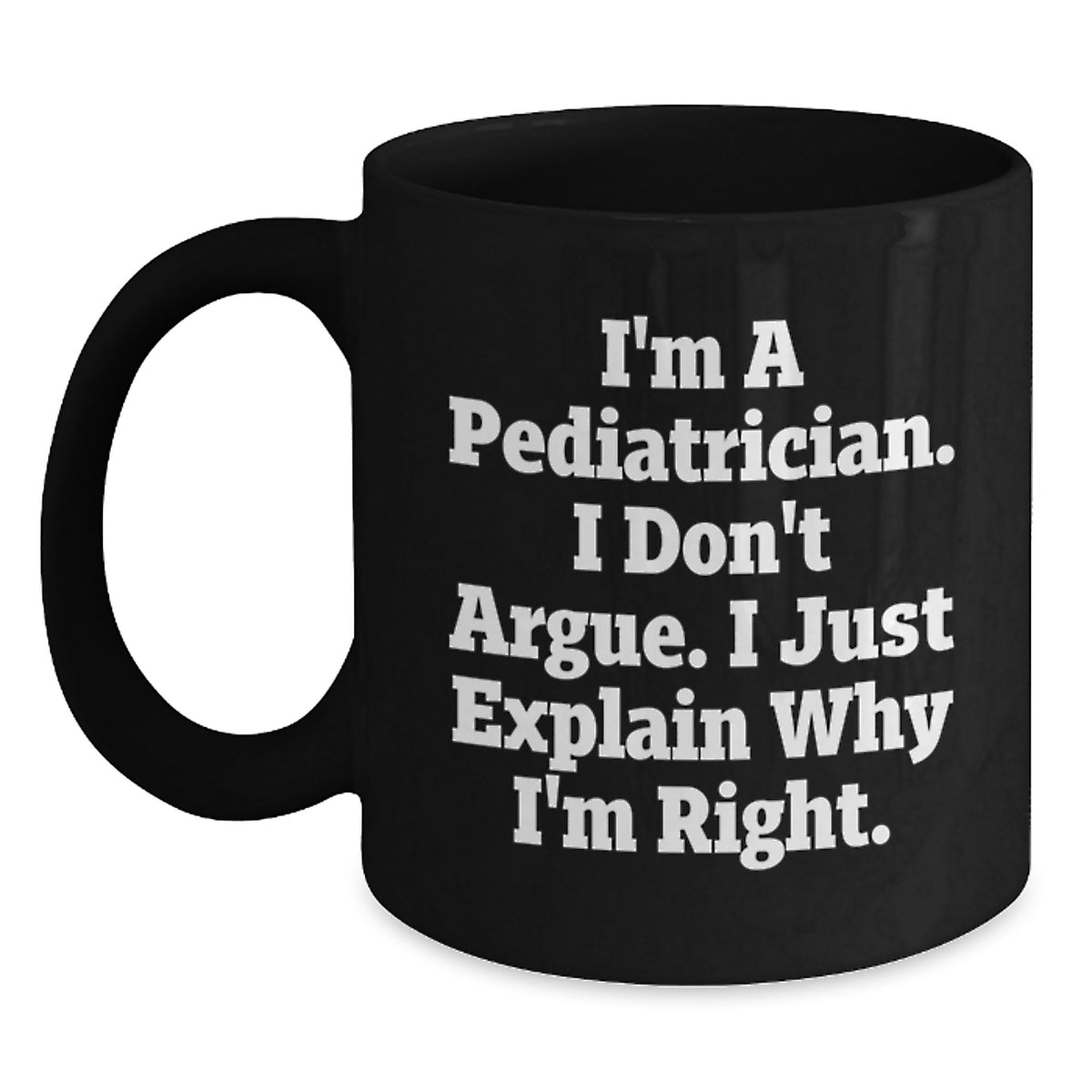 Pediatrician Christmas Unique Gifts from Family for Men Funny Black Coffee Mug - Main