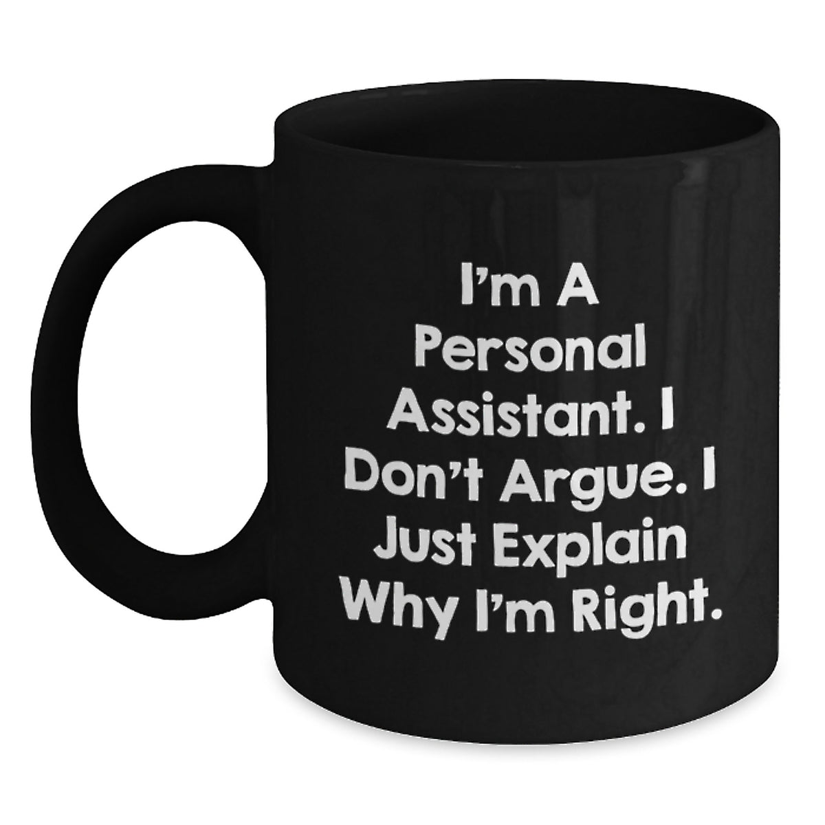 Funny Personal Assistant Gifts for Women, Black Coffee Mug with Inspirational Quote, Gifts from Family to Women Personal Assistants, Perfect for Christmas Unique Gifts - Main