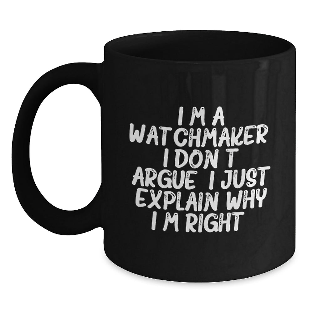 Funny Watchmaker Gifts from Friends, Gifts for Men Black Coffee Mug, Unique Christmas Unique Gifts for Watchmakers - Main
