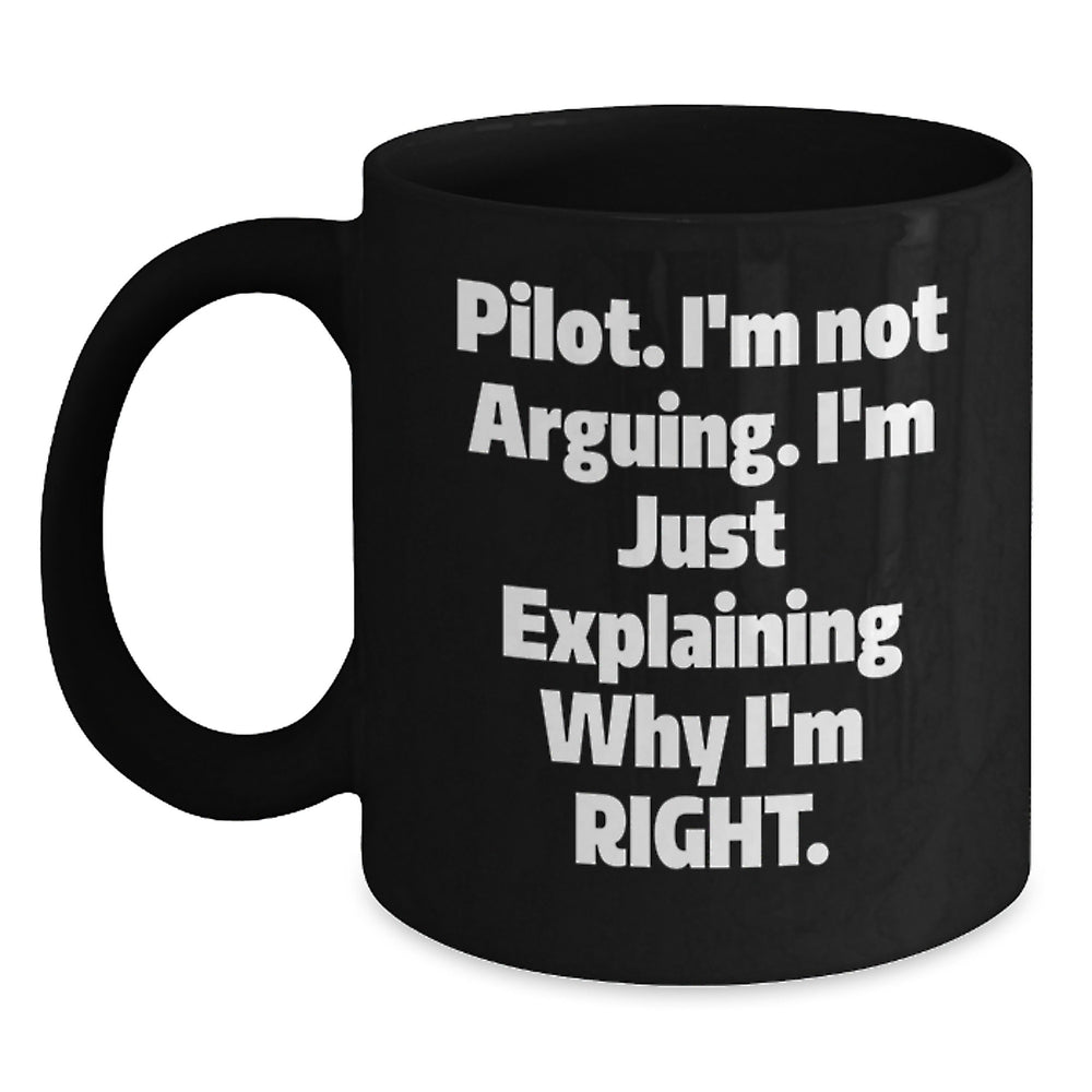 Funny Pilot Black Coffee Mug Gifts for Men from Friends at Christmas - Main
