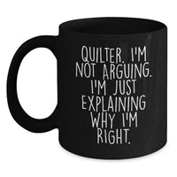 Load image into Gallery viewer, Quilter Gifts Funny Birthday Black Coffee Mug for Quilter Lover from Friends - Main