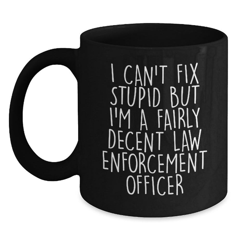 Funny Law Enforcement Officer Gifts, Black Coffee Mugs for Him, Law Enforcement Officer Appreciation Christmas Unique Gifts from Friends, Family - Main
