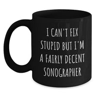 Load image into Gallery viewer, Funny Quirky Sonographer Christmas Unique Gifts for Friends and Coworkers - I&#39;m A Decent Sonographer Black Coffee Mugs - Main

