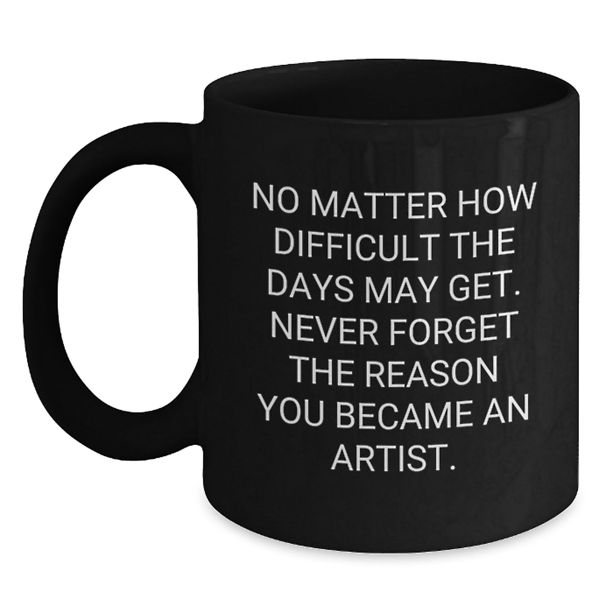Inspirational Artist Gifts from Friends and Family, Funny Christmas Unique Mugs for Artist Men and Women, Black Coffee Mug, Never Forget The Reason You Became An Artist - Main