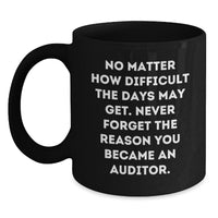 Load image into Gallery viewer, Funny Inspirational Quotes for Auditor Black Coffee Mugs Gifts from Friends, Unique Christmas Unique Gifts for Auditors, Men, Women, Family, Funny Inspirational Quotes for Auditor Black Coffee Mugs - Main
