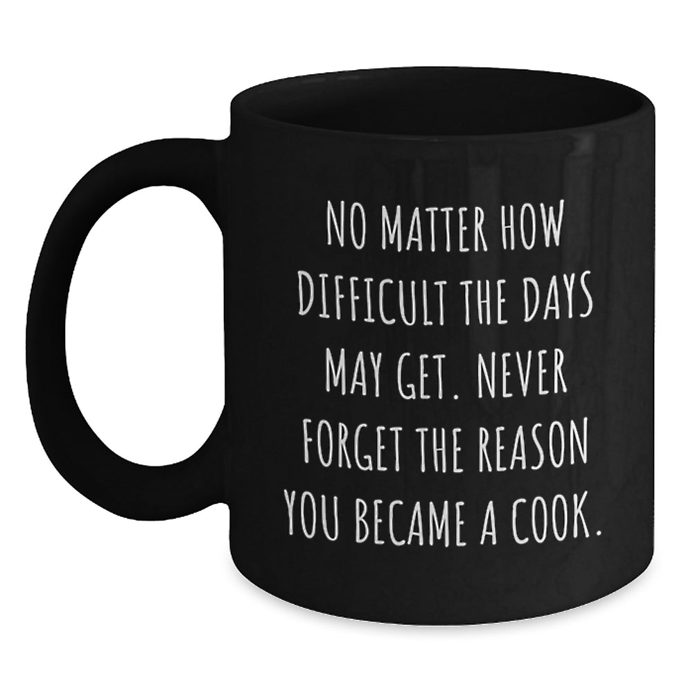 Funny Inspirational Cook Gifts for Christmas - Gifts from Family to Cook - Black Coffee Mug - Never Forget The Reason You Became A Cook - Main