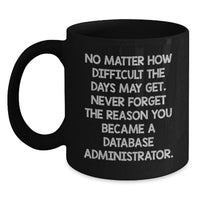 Load image into Gallery viewer, Funny Database Administrator Gifts from Friends to Men, Women, Coworkers, Family - Black Coffee Mug Quote - Valentine's Unique Gifts for Database Administrator, Men, Women, Friends, Coworkers, Family - Main
