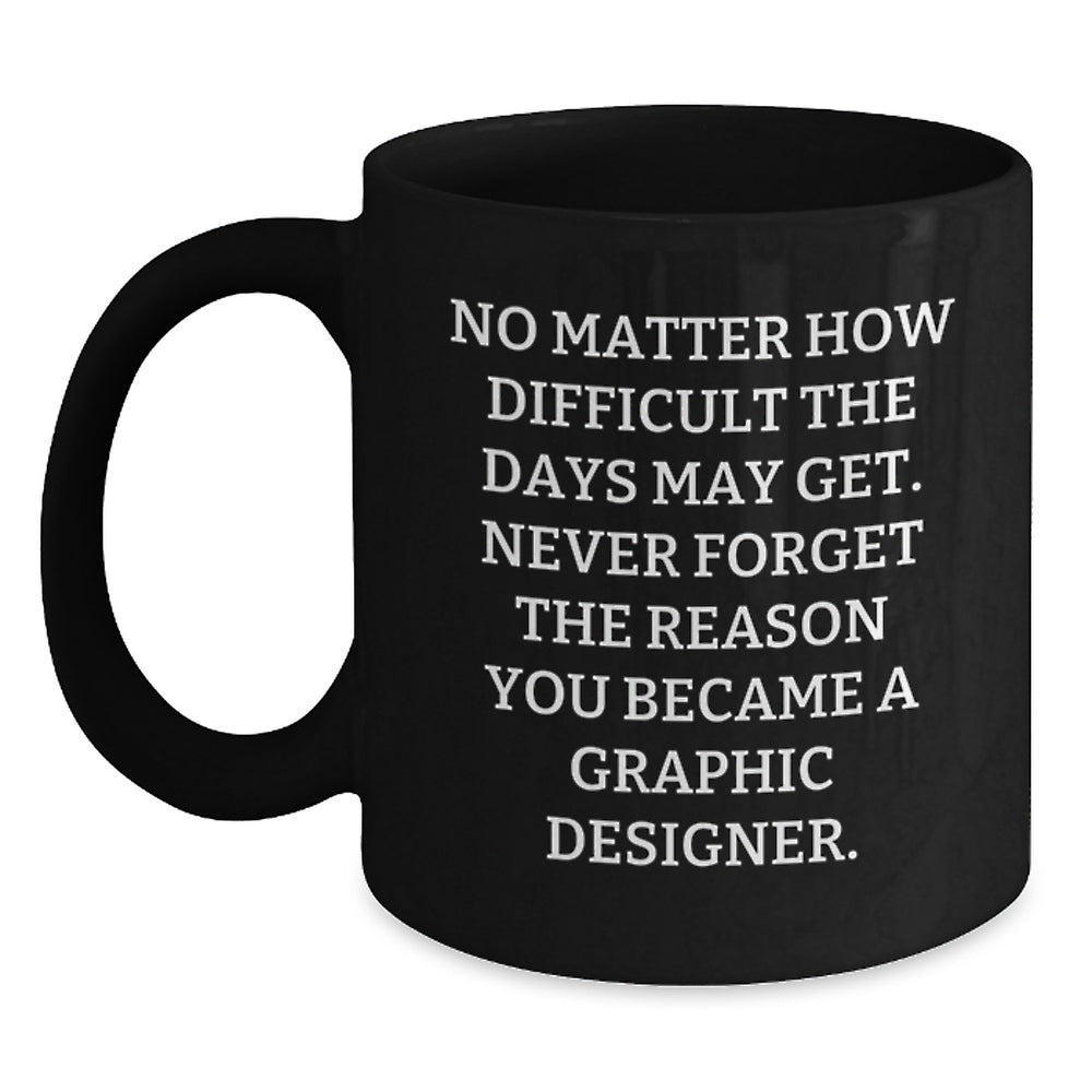 Unique Christmas Unique Gifts for Graphic Designer Friends - Funny Inspirational Quote Ceramic Black Coffee Mug, Gifts from Family to Graphic Designer - Main
