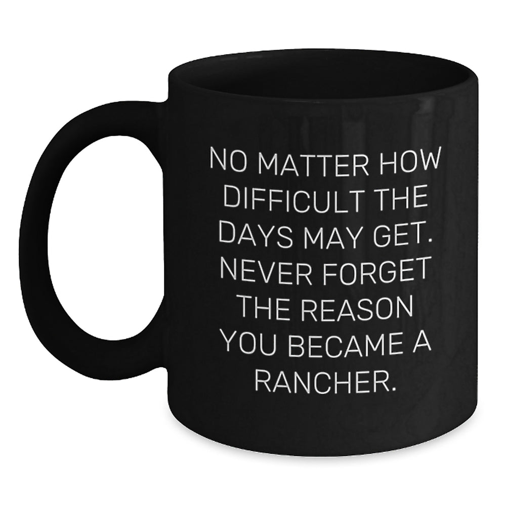 Unique Gifts for Rancher, Funny Inspirational Black Coffee Mug for Men, Women, Friends, Coworkers, Family, Christmas Unique Gift Ideas - Main