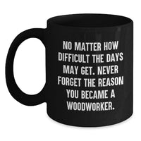 Load image into Gallery viewer, Woodworker Inspiration Funny Quote Gifts from Friends or Family - Black Coffee Mug for Valentine's Unique Gifts - Main