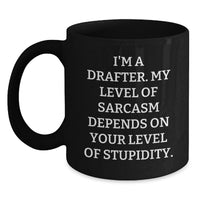 Load image into Gallery viewer, Funny Drafter Valentine's Gift Ideas for Him from Friends Black Coffee Mug - Main