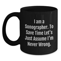 Load image into Gallery viewer, Funny Sonographer Gifts for Men, Unique Black Coffee Mugs from Coworkers to Family, Sonographer Dad, Father's Day Unique Gifts - Main