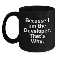 Load image into Gallery viewer, Funny Developer Quotes Gifts for Men, Black Coffee Mug, Graduation Unique Gifts from Friends and Family to Developer - Main