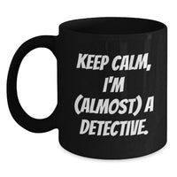 Load image into Gallery viewer, Birthday Gift Detective Black Coffee Mug Present for Her - Main