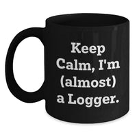 Load image into Gallery viewer, Logger Keepsake Black Ceramic Coffee Mug for Him 11oz Birthday Gift - Main
