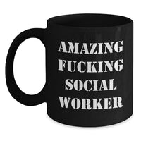 Load image into Gallery viewer, Funny Social Worker Gifts from Friends - Black Coffee Mug for Social Worker Graduation - Main