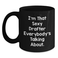Load image into Gallery viewer, Drafter Keepsake Black Coffee Mug for Him Birthday Gift with Quote - Main