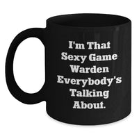 Load image into Gallery viewer, Game Warden Humor Black Coffee Mug Gifts from Friends for Graduation Unique - Main
