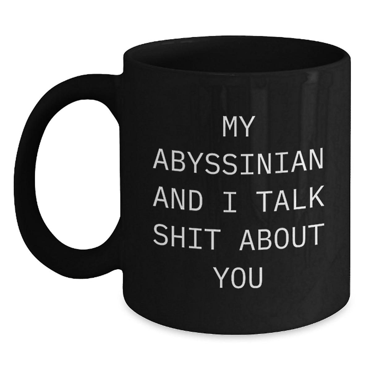 Abyssinian Cat Lovers Funny Gifts for Graduation Men Women Friends Family from My Abyssinian And I Talk Shit About You Quote Black Coffee Mug - Main