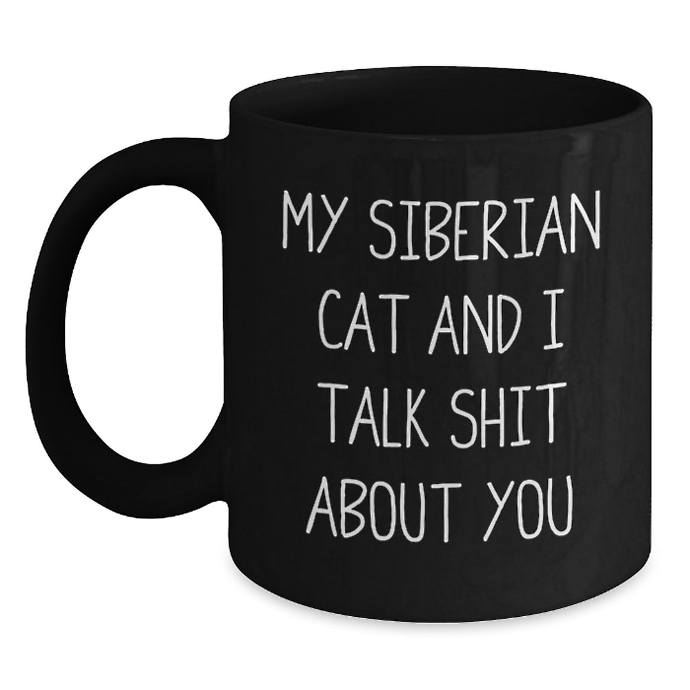 Siberian Cat Lovers Funny Gifts from Friends to Family Unique Black Coffee Mug, 11oz or 15oz, Microwave and Dishwasher Safe for Graduation - Main