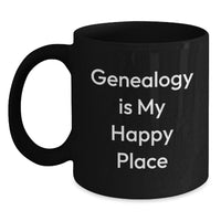 Load image into Gallery viewer, Genealogy Enthusiasts&#39; Delight, Funny Quote, Black Coffee Mug, Gifts from Friends and Family, Graduation Unique Gifts - Main
