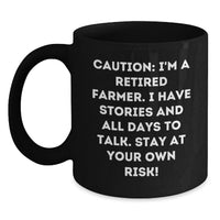 Load image into Gallery viewer, Funny Farmer Gifts - Black Coffee Mug for Men - Retired Farmer Quote, Graduation Unique Gifts, Gifts from Family - Main