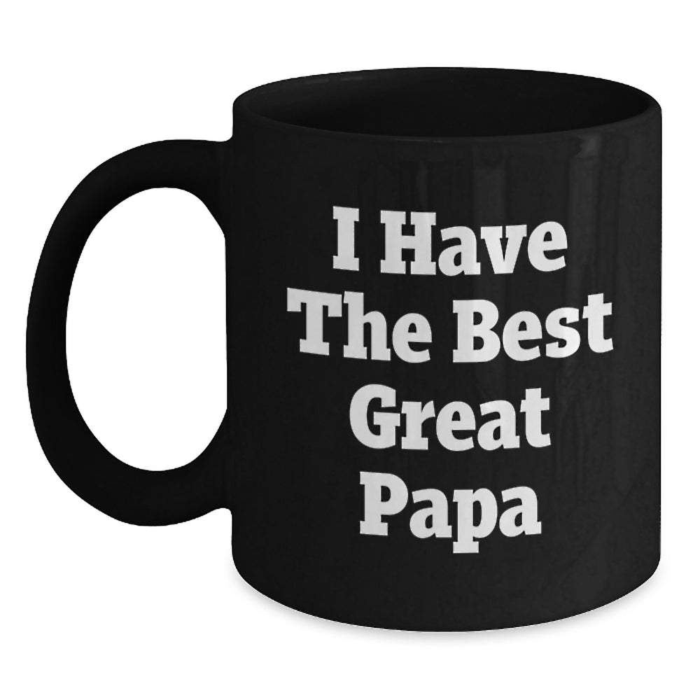 Funny Papa Gifts, Black Coffee Mug for Him, 'I Have The Best Great Papa' Quote, Birthday Unique Gifts from Family, Friends, or Coworkers - Main