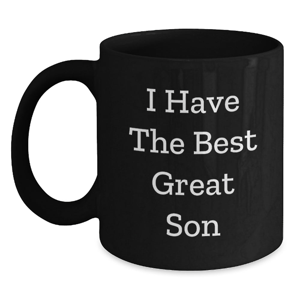 Funny Son Gifts for Him - 'I Have The Best Great Son' Black Coffee Mug, Graduation Mugs for Men, Black 11oz or 15oz, Microwave and Dishwasher Safe Gifts from Mom, Dad, or Friends - Main