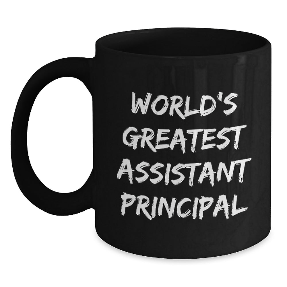 Funny 'World's Greatest Assistant Principal' Black Coffee Mug for Graduation Gifts from Friends to Assistant Principal - Main