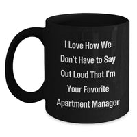 Load image into Gallery viewer, Funny Apartment Manager Gifts from Men - Favorite Apartment Manager Graduation Unique Gifts Black Coffee Mug - Main