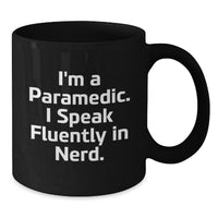 Load image into Gallery viewer, Rescue Worker Humor Gifts from Friends to Rescue Workers, Funny Black Coffee Mug for Birthday - &#39;I&#39;m A Rescue Worker. I Speak Fluently In genius.&#39; - Additional
