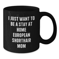 Load image into Gallery viewer, European Shorthair Cat Mom Funny Birthday Unique Gifts from Friends for Her Black Coffee Mug - Additional
