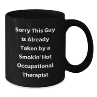 Load image into Gallery viewer, Funny Occupational Therapist Gifts for Men, Black Coffee Mug with Smokin' Hot Quote, Gifts from Friends - Additional