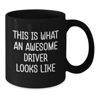 Load image into Gallery viewer, Funny Driver Gifts from Friends for Graduation - This Is What An Awesome Driver Looks Like Black Coffee Mug - Additional

