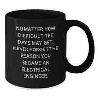 Load image into Gallery viewer, Gifts from Men to Electrical Engineer Friends on Christmas - Inspirational Electrical Engineer Black Coffee Mug for Work - Additional
