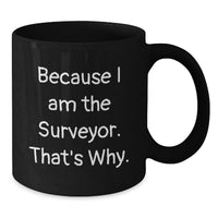 Load image into Gallery viewer, Funny Surveyor Gifts from Friends, Unique Black Coffee Mug for Surveyor Men, Because I Am The Surveyor That's Why Graduation Unique Gifts - Additional