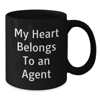Load image into Gallery viewer, Funny Agent Gifts for Men from Friends - My Heart Belongs To An Agent, Agent Black Coffee Mug, Graduation Unique Gifts - Additional